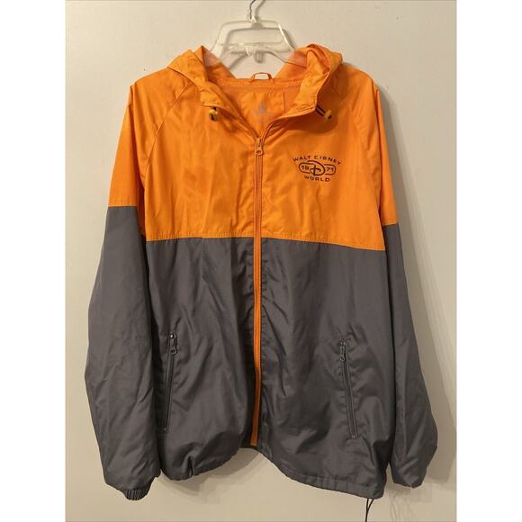 Disney Parks Walt Disney 1971 World Orange/ Gray Windbreaker Jacket Size Large - Picture 1 of 7